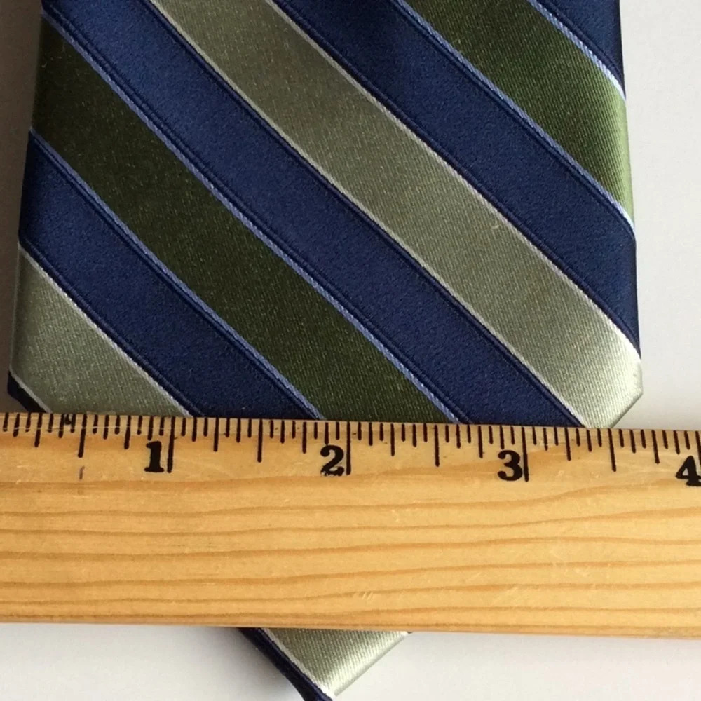 Jones New York Green & Blue Striped Silk Tie - Picture 2 of 7
